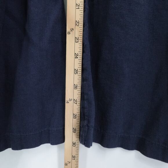 Abercombie Fitch Pants Womens Medium Blue Cargo Linen Blend Ultra Wide Leg - Picture 6 of 13